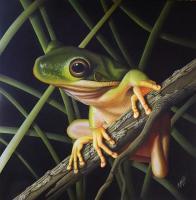 Recent Work - Green Tree Frog - Wicked Acrylics